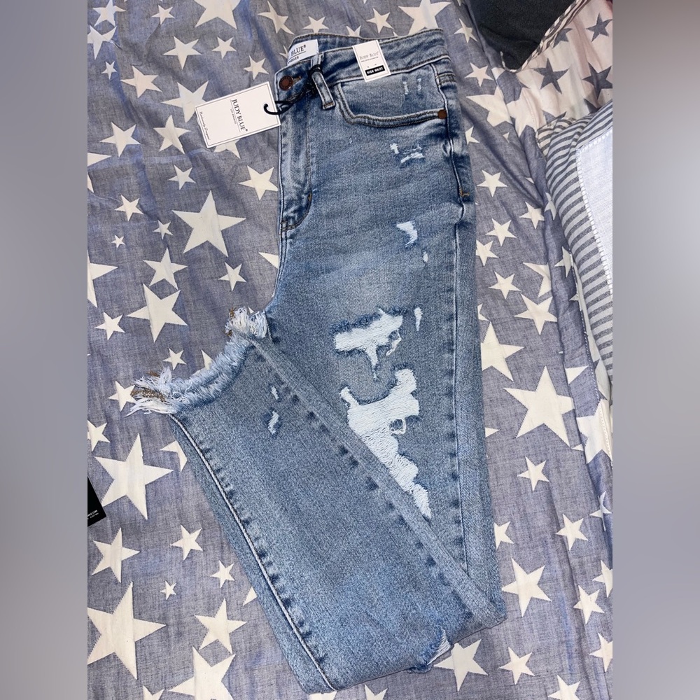 Judy blue 7/28 high waist skinny distressed NWT